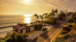 Homes overlooking a California beach