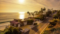 Homes overlooking a California beach Homes overlooking a California beach