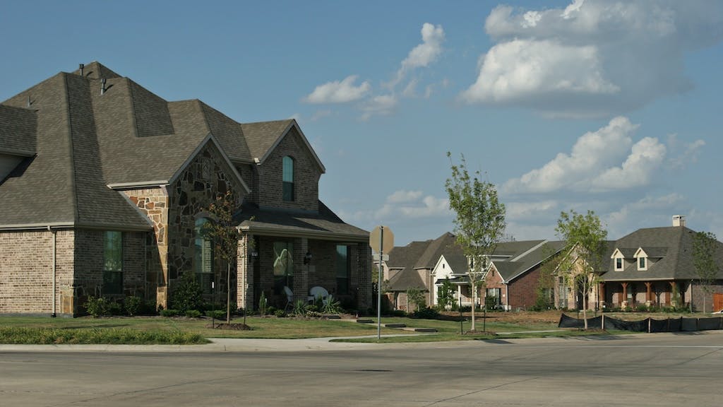 Large suburban homes in Texas