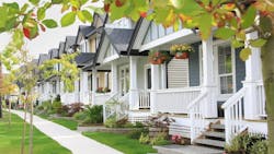 Row of suburban houses Row of suburban houses