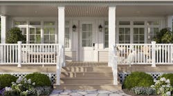 House front porch featuring Trex Select Decking with SunComfortable Technology House front porch featuring Trex Select Decking with SunComfortable Technology