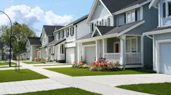 Row of homes in a suburban neighborhood
