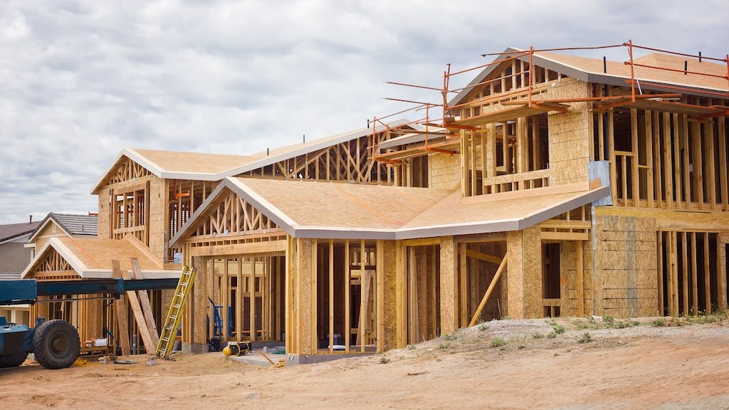 Single-family homes under construction