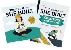 In addition to inspiring young girls and women to consider a career in the construction trades and related housing industry roles, The House That She Built spawned a companion coloring and activity book and a host of merchandise to help promote its cause. Both books are available through BuilderBooks.com In addition to inspiring young girls and women to consider a career in the construction trades and related housing industry roles, The House That She Built spawned a companion coloring and activity book and a host of merchandise to help promote its cause. Both books are available through BuilderBooks.com