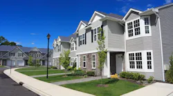 Row of townhomes on a suburban street