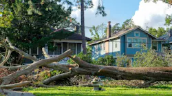Damage to a neighborhood after a hurricane