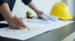 Architect working on a floor plan