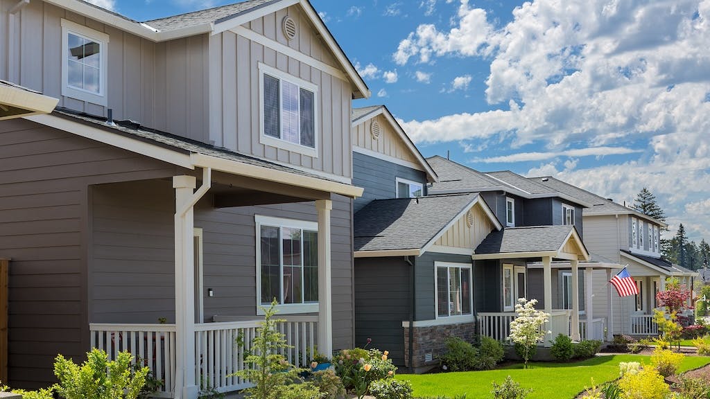 Row of new single-family homes