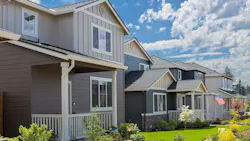 Row of new single-family homes Row of new single-family homes