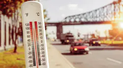 Thermometer showing a heatwave in effect