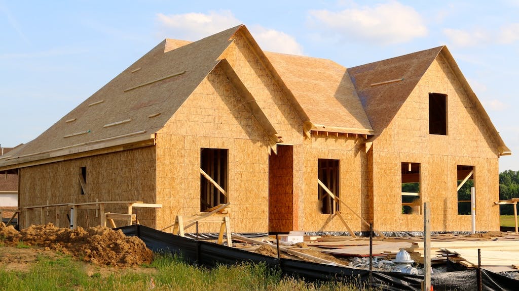 Single-family home under construction