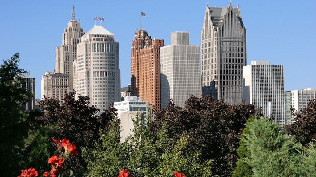 Detroit city skyline