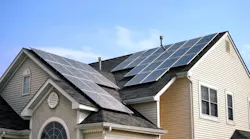 Solar panels on a residential roof