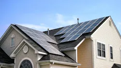 Solar panels on a residential roof