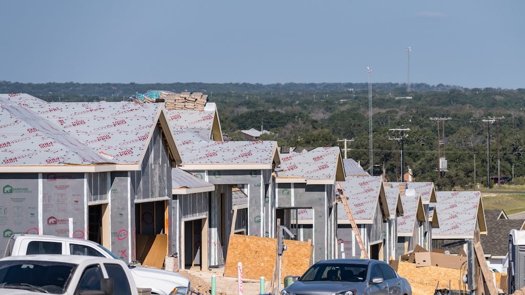 Single-family homes under construction