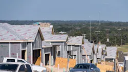 Single-family homes under construction
