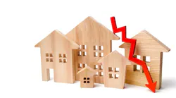 Arrow showing falling home prices