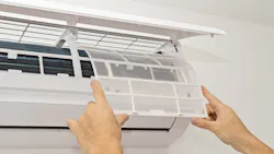 Changing a filter on an air conditioning unit