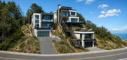 Merrywood (left) offers a unique floor plan that suits not only renters but its steep hillside lot.