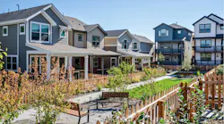 The Cottages at Erie Commons by Osmosis Architecture offer a mix of two- and three-story homes, varied floor plans, and distinct elevations in a dedicated for-rent community.