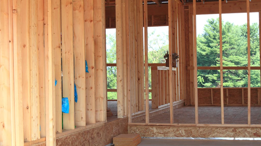 Wood-framing in a new single-family home