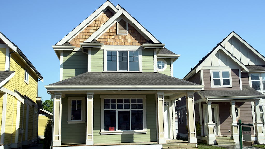 row of small new homes