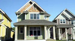 row of small new homes