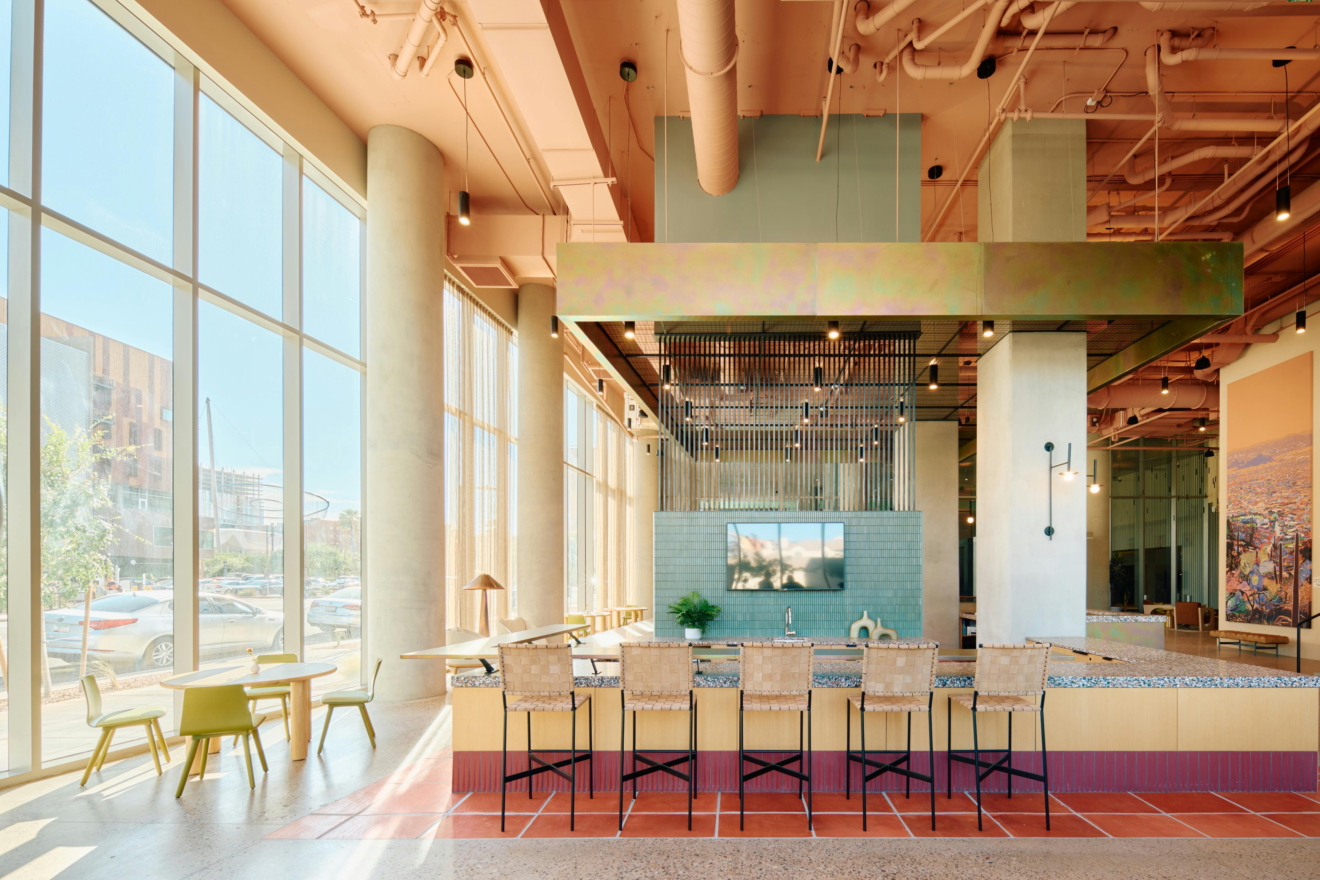 The Welcome Center for Sol Modern builds trust, conveys value, and captures the emotional essence of modern desert living for this high-rise rental apartment building in the heart of downtown Phoenix.