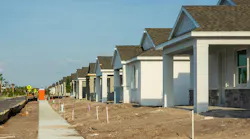 Row of homes under construction