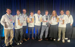 The University of Cincinnati team earned top honors at the 2026 Production Home Builder Student Competition at IBS, led by Construction Management and MBA student Daniel Schlegel (holding the trophy).